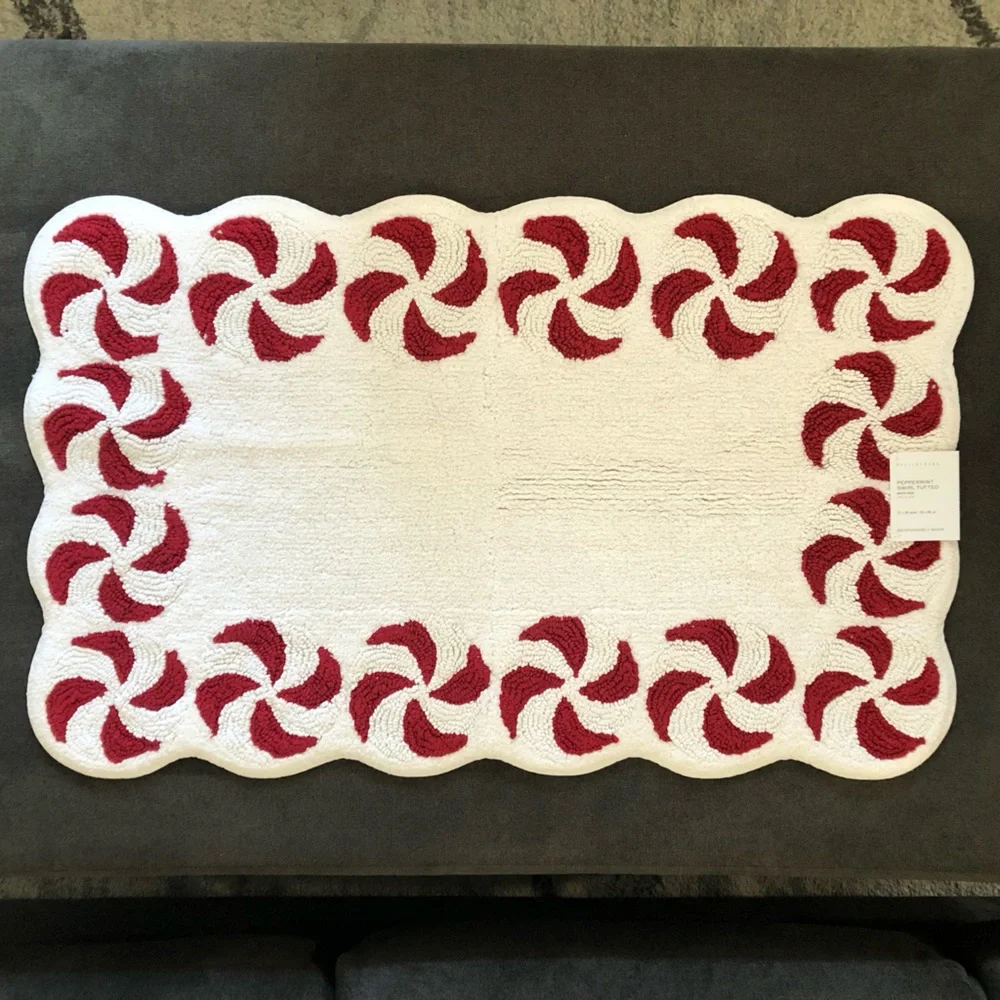 Pottery Barn Peppermint Swirl Bath Rug